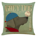 Ljojo Linen Pillowcase for Car Sofa Cushion Cover 45*45cm - Retro Dog Design