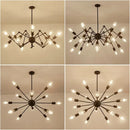 Adjustable Spider Iron Chandelier, Industrial Satellite Lighting for Living Room by Ljojo
