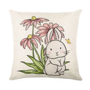 Easter Bunny Eggs Pillowcase 45x45cm Linen Pillow Covers, Ljojo Home Decor Brand