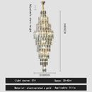 Ljojo Luxury Crystal Chandelier for Villa Living Room and Spiral Staircase