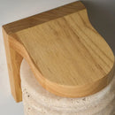 Ljojo LED Pull Chain Wall Light in Yellow Travertine Wood Finish