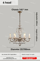 French Crystal Chandelier Retro Light Luxury Living Room Main Light by Ljojo - High-End Dining Room Bedroom Light
