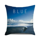 Blue Tropical Cushion Cover by Ljojo: Relaxing Beach Scene Decor for Sofa, Bedroom, Car