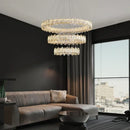 Ljojo LED Crystal Ceiling Lamp Modern Square Dimmable Dining Room Fixture