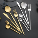 Ljojo 30-Piece Gold Stainless Steel Cutlery Set - Matte Flatware Silverware Kit