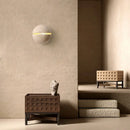 Japanese Wabi Sabi Circular Yellow Cave Stone Wall Lamp for Bedroom Decor by Ljojo