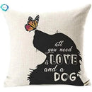 All You Need is Love and a Dog Linen Throw Pillow by Ljojo