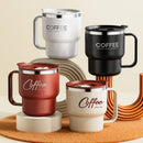Ljojo Double Wall Stainless Steel Insulated Coffee Cup with Handle