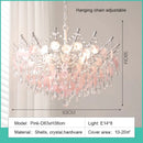 French Medieval Style Blue Shell Crystal Chandeliers Luxury Villa Duplex Living Room Decor Pendant Lights