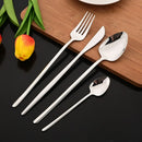 Ljojo 24-Piece Stainless Steel Cutlery Set - Black Mirror Finish