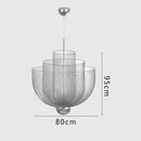 Ljojo Metal Grid LED Chandelier Geometric Hollow Pendant, Dimmable Iron Lighting