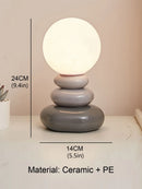 Colorful Ceramic LED Table Lamp - Ljojo Moon Stromatolite, Bedroom Desk Mood Light