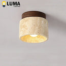 Ljojo Japan Wabi Sabi Yellow Marble Ceiling Light Modern Cream Restaurant Corridor Lamp