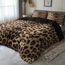 Ljojo Leopard Print Duvet Set: 1 Duvet + 2 Pillowcases for High-Definition Home Decor
