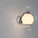 Ljojo Milky Glass Ball LED Wall Sconce, Modern Nordic Iron Wrount Lamp