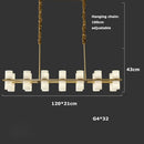 Ljojo Marble Copper LED Chandeliers: High-end Modern Gold Hanging Lamps for Home Decor