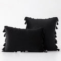 Black Tassel Pillowcases by Ljojo - Velvet Holiday Home Decoration Gift