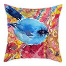Blue Bird Print Cushion Cover by Ljojo - Home Decor Pillow Case for Sofa Bed