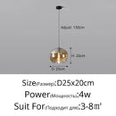 Ljojo Glass Shade Small Pendant Light Stylish Bedroom Hanging Lamp for Home Decor