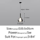 Ljojo Glass Shade Small Pendant Light Stylish Bedroom Hanging Lamp for Home Decor
