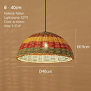 Ljojo Japanese Handmade Rattan Chandelier: Retro Pendant Light LED Suspension Lamp Home Decor