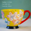 Hand-painted Ceramic Oatmeal Mug, Large Capacity Tea & Coffee Cup by Ljojo