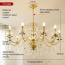 French Retro Crystal Pearl Chandeliers Luxurious Brass Villa Living Dining Pendant Lights Ljojo
