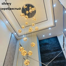 Modern Glass Ball Ceiling Chandelier Dimmable for Staircase Living Room by Ljojo