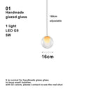 Ljojo Bubble Pendant Light Fixture Colored Glass Modern LED Dimmable Atmosphere Lighting