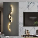 LED Wall Sconce Long Strip Modern Black Remote Control Lighting for Living Room Bedroom by Ljojo
