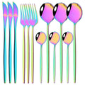 Ljojo 12-Piece Black Gold Stainless Steel Cutlery Set for Parties and Kitchens
