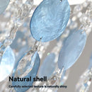 French Medieval Style Pendant Light for Luxurious Dining Room by Ljojo, Creamy Shell Crystal Bedroom Lamp