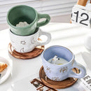 Ljojo 3D Cute Animal Snail Flower Ceramic Coffee Mug - Lovely Gift for Besties