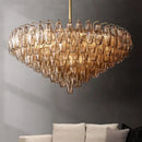 Luxury Amber Glass LED Ceiling Chandelier for Living Room Dining by Ljojo