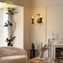 French Medieval Double Head Bedroom Candle Wall Lamp LED E14 for Living Room by Ljojo