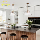Ljojo Luxury Retro Glass Copper Pendant Lights LED E27 French Designer Hanging Lamp