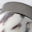 Cylinder Natural Stone LED Ceiling Lamp Small Sconce - Modern Black Metal - Ljojo