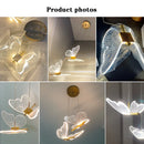 Butterfly Led Chandelier Light | Bedroom Acrylic Pendant Lamp by Ljojo