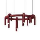 Nordic Modern U-shaped Circular Led Chandelier Wine Red Pendant Light for Dining Living Room by Ljojo