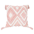 Bohemian Pink Geometric Tassel Throw Pillow Cover for Living Room Sofa by Ljojo