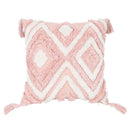 Bohemian Pink Geometric Tassel Throw Pillow Cover for Living Room Sofa by Ljojo