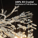 Modern Chrome Crystal Ceiling Chandelier | Round Branch Chandeliers For Dining Living Room Bedroom