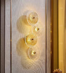 Ljojo Modern Glass Wall Lamp Golden Light Luxury Aisle Bedside Living Room Wall Light