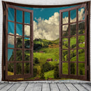 Ljojo 3D Window View Tapestry - Boho Style Wall Decor for Home, Bedroom, Dorm