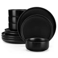 Ljojo 12/24 Piece Ceramic Dinnerware Set for 4 with Plates and Bowls