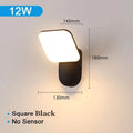 Ljojo 12W Outdoor Wall Lamp - Motion Sensor LED Aluminum Sconce, Waterproof IP65