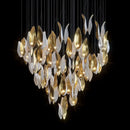 French Elegant Blue White Gold Petal Chandelier for Home Decor by Ljojo