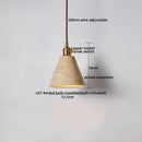 Ljojo LED Hanging Lamp: Japanese Style Yellow Travertine Pendant Lights for Home Decor