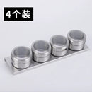 Stainless Steel Magnetic Seasoning Jar Set - Dustproof Portable Barbecue Spice Container - Ljojo