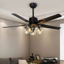 Nordic Magic Bean LED Ceiling Fan Lamps Modern for Living Dining Room by Ljojo